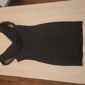 EUC Glam Vintage 1970s Scarlett Nite Chiffon Neckline Fitted Little Black Dr…